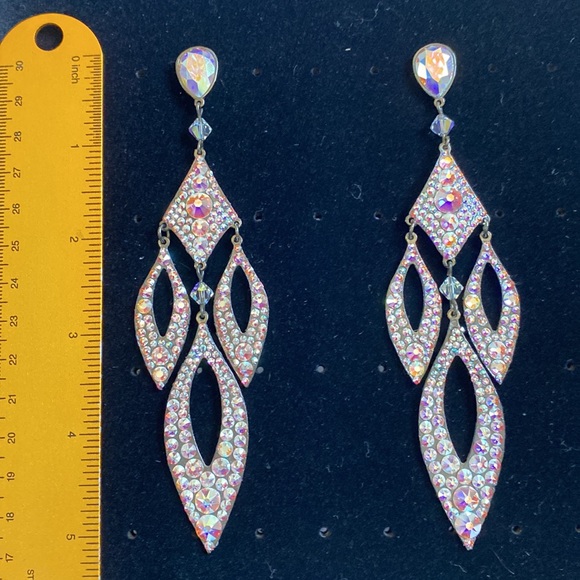 🆕 Stefanie Somers STACI AB Crystal in Black/Dark Metal Custom 💎 Earrings - Picture 7 of 9